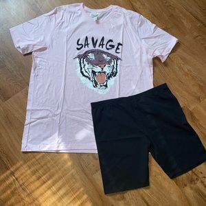 Savage T-shirt & Biker Shorts